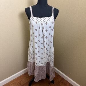 By Anthropologie Floral Patchwork Boho Sundress Spaghetti Strap Size S